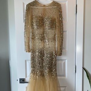 Beautiful train grad dress.